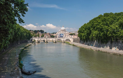 The Tiber flows past some interesting and historic locations, but its ultimate goal is the Tyrrhenian Sea at Fiumicino.